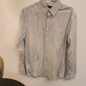 Theory Men's Subtle Patterned Gray Shirt